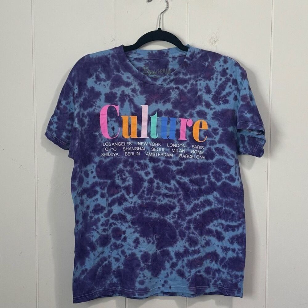 Bowery Supply CO World Cities Culture Tie Dye Graphic T-Shirt Medium‎